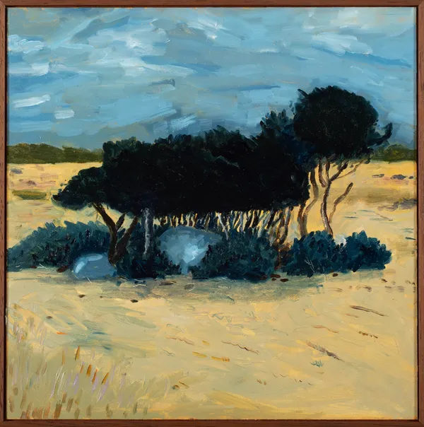 Leigh Rigozzi Coven, 2026 oil on panel, framed 41.5 x 41.5 cm (frame size)