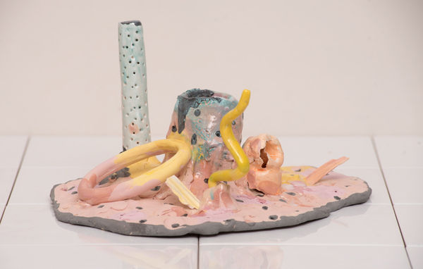 Mish Meijers Mystic pizza volcano, 2017 glazed ceramic 13 x 25 x 22 cm