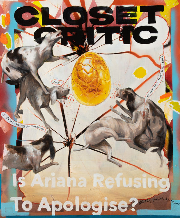 Robert O’Connor syntagms 23, 2022 oil on collaged canvas on board, framed 90 x 75cm