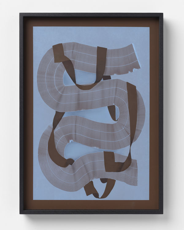 Annika Koops, Double Binds No. 24 (blue brown frame), 2025