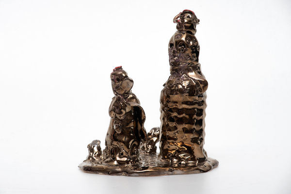 Mish Meijers Waiting for the next wind trophy, 2022 glazed ceramic, enamel paint 29 x 16 x 13 cm