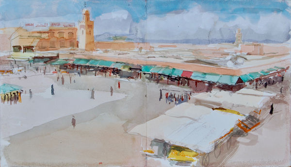 Simon Pierse RWS, Jemaa el-Fna Square, Marrakech