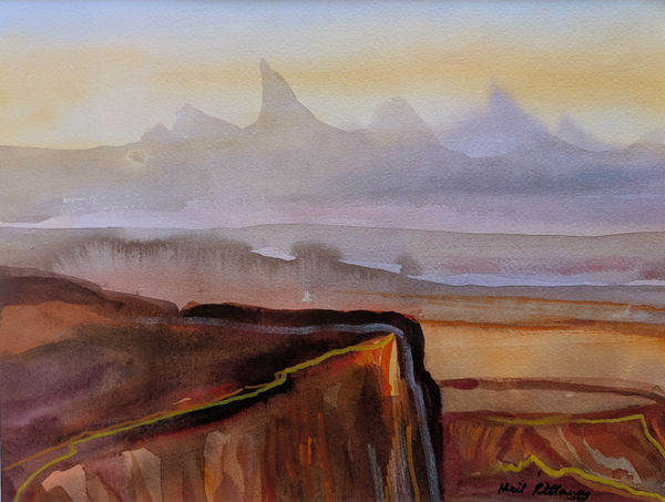 Neil Pittaway RWS RE, Dusk at Fish River Canyon, Namibia