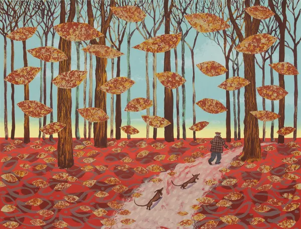 Mychael Barratt PPRE Hon. RWS, Hockney's Dog - Autumn