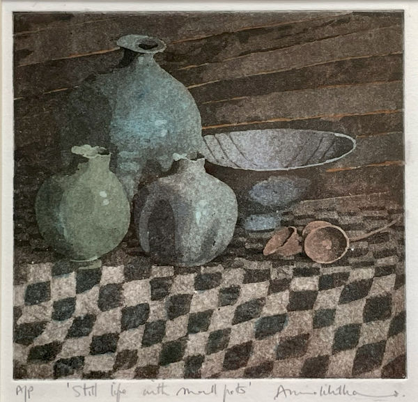 Annie Williams RWS RE, Still Life with Small Pots
