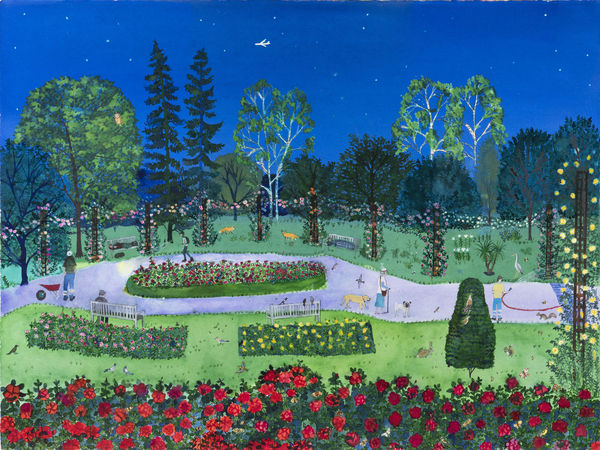 Emma Haworth ARWS, Rose Garden at Night