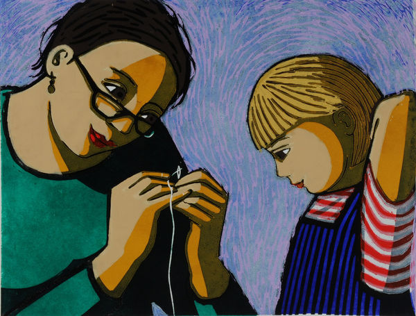 Anita Klein PPRE Hon. RWS, Teaching Betty to Sew