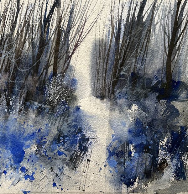 Sue Howells RWS, Frozen Bluebells