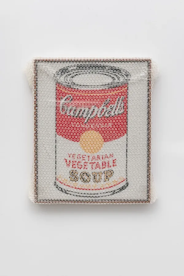 Tammi Campbell, Campbell's Soup Can (Vegetarian Vegetable) with Bubble Wrap and Packing Tape, 2022