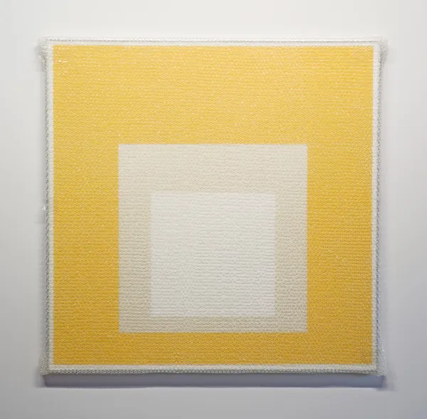 Tammi Campbell, Homage to the Square with Bubble Wrap and Packing Tape, 2022