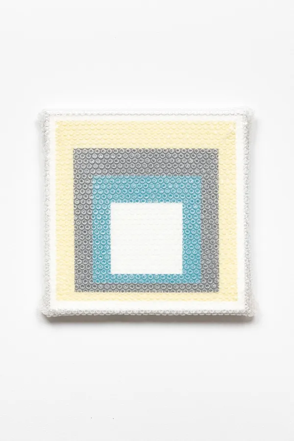 Tammi Campbell, Homage to the Square with Bubble Wrap and Packing Tape, 2022