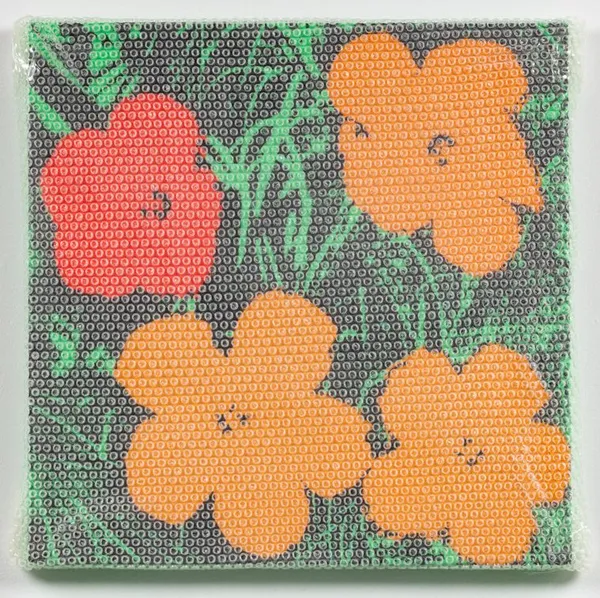 Tammi Campbell, Flowers with Bubble Wrap and Packing Tape, 2022