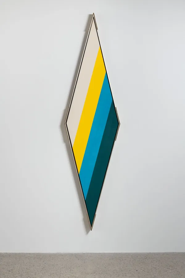 Tammi Campbell, TILL, 1966. Acrylic on Canvas, in shaped artist's frame with cardboard and masking tape, 2022