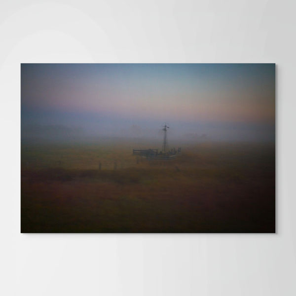 Stacey Evans Windmill, North Dakota, 7:25:20AM, Empire Builder Route, Fall, 2007
