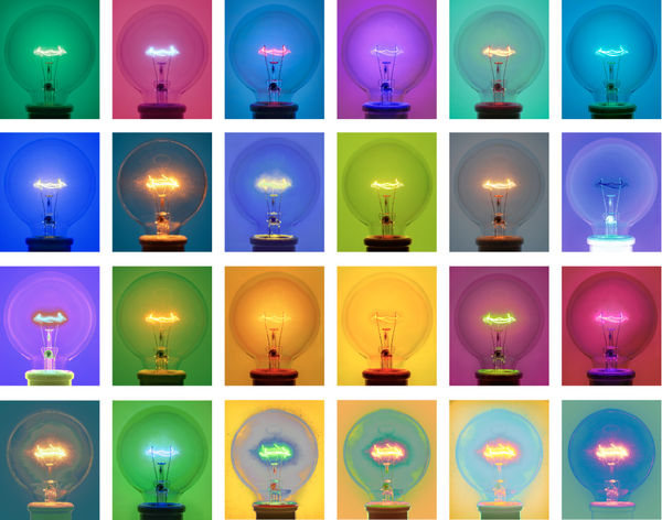 Amanda Means, Color Light Bulbs, 2025