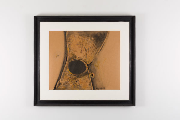 Jaap Wagemaker, Compositie (Zwart op grauw papier), 1968