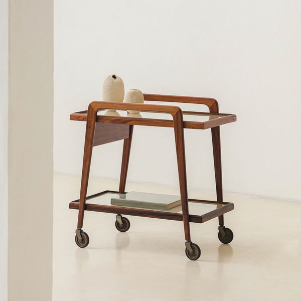 Carlo Hauner and Martin Eisler, Cane Tea/Bar Cart, c. 1955