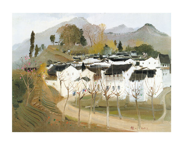 Wu Guanzhong 吳冠中, A Small Town in the South 江南小鎮, 1963