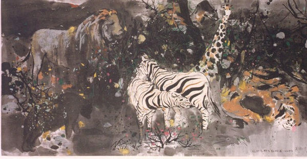 Wu Guanzhong 吳冠中, Indonesian Safari 印尼野生動物園, 1995