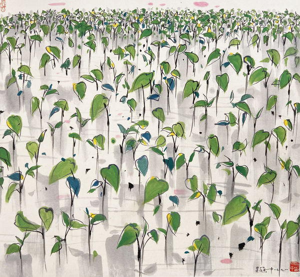 Wu Guanzhong 吳冠中, Shoots 新苗, 1991