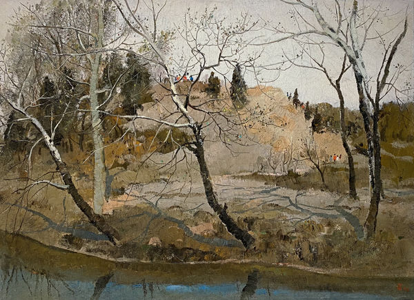 Wu Guanzhong 吳冠中, Early Spring in the Purple Bamboo 紫竹院早春, 1973