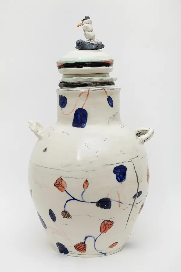 Johanna Jackson, Roses in Stages of Bloom, Bud and Decay, Flies, Snowperson, Hamburger, Butterfly, 2021