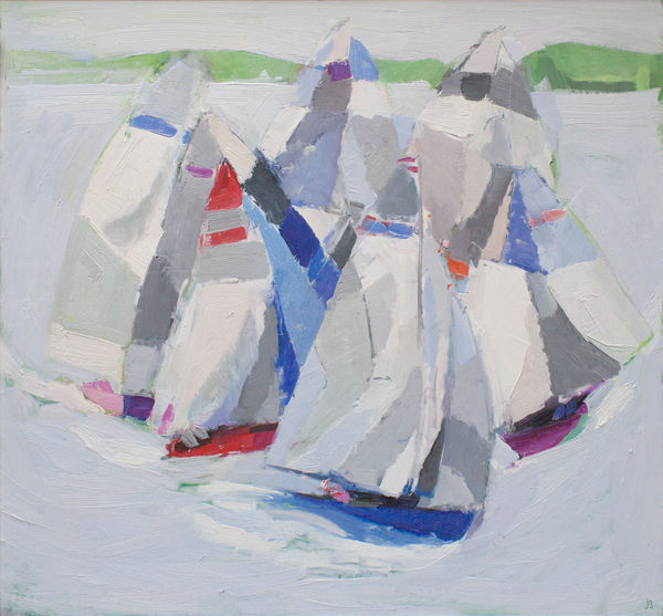 JULIAN BAILEY, Yachts Circling before a Race, Falmouth