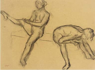 EDGAR DEGAS, Etude de Nu-Deux femmes assises (study)