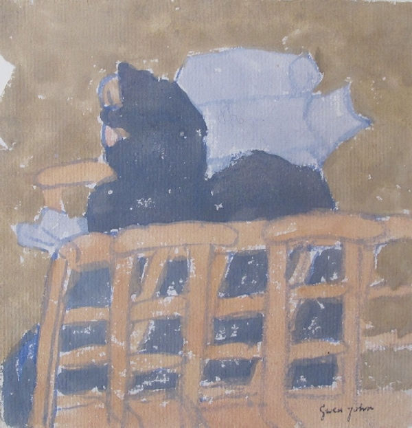 GWEN JOHN, Rear View of Nun and Orphan, Seated in Church, circa 1920s