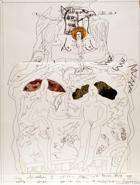 Joel-Peter Witkin Retablo, New Mexico (study), 2007 Ink and collage 16 1/2 x 12 1/2 in (41.9 x 31.8 cm)