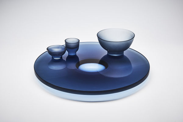 Celia Dowson, Platter & Three Bowls in Indigo Blue, 2019
