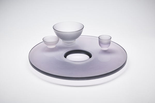 Celia Dowson, Platter & Three Bowls in Lavender Grey, 2019