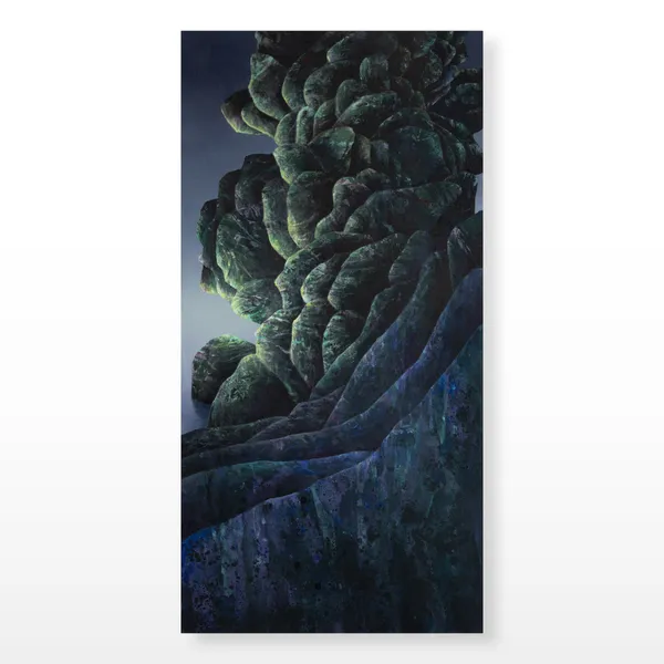 Silvia Giordani (b. 1992) Obscured by Clouds, 2026 Acrylic and oil on canvas 80 × 40 × 3 cm 31 1/2 × 15 3/4 × 1 1/8 in (SG_025) Image courtesy of Buysse Gallery. © Silvia Giordani. All rights reserved.