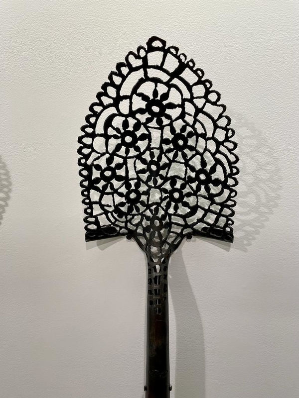 Untitled (Shovel), 2016 Artwork is signed Plasma cut steel and wood
