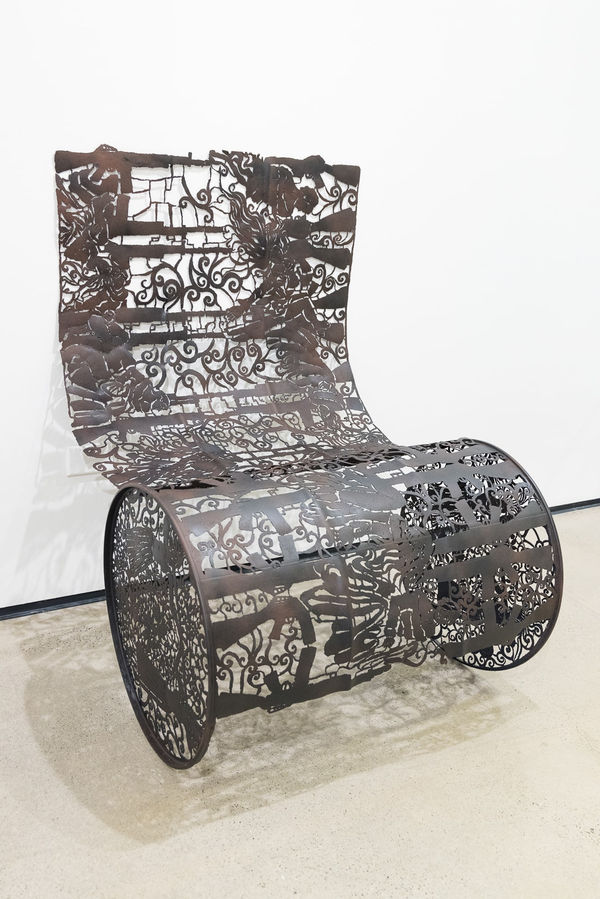 Rug Drum #2, Plasma steel cut oil drum