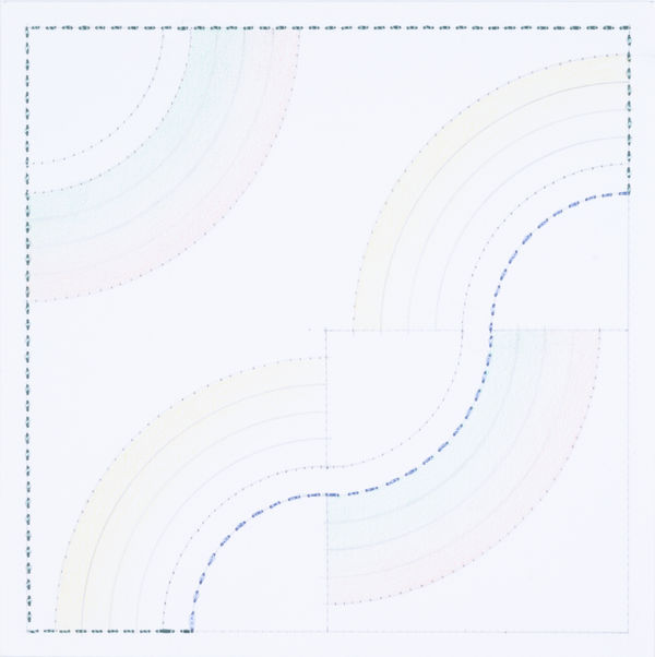 Cecilia Charlton, Quilted Composition [white // rainbows] , 2019