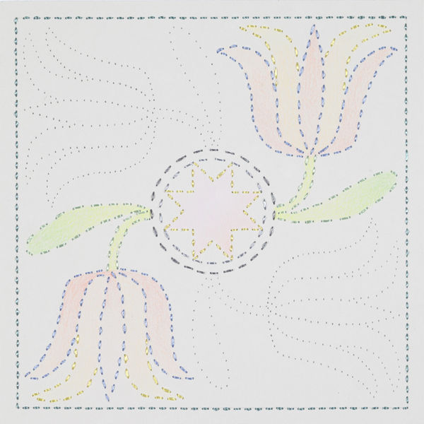 Cecilia Charlton, Quilted Composition [grey // tulips] , 2019