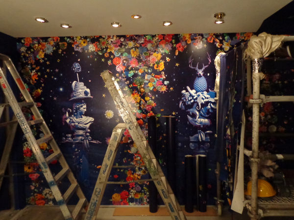 Carlos Betancourt in collaboration with Alberto Latorre, Celestial Garden, (at the Ensemble Vestibule, Celebrity Cruise collection), Corporate Art site-specific permanent installation. CONSTRUCTION SITE, 2012