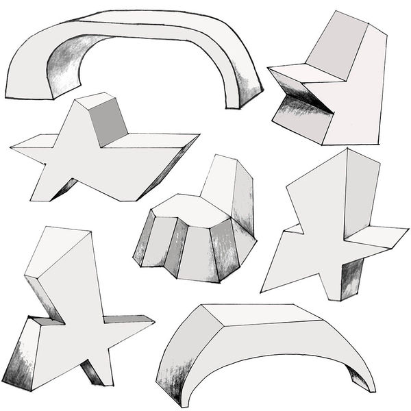 Carlos Betancourt & Alberto Latorre, Falling Star Tet A Tet ( prototypes drawings), 2012-2018