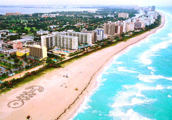 Carlos Betancourt, Sound Symbols Project, site specific installation, Miami Beach, Florida (aerial view) (VIDEO LINK), 2000