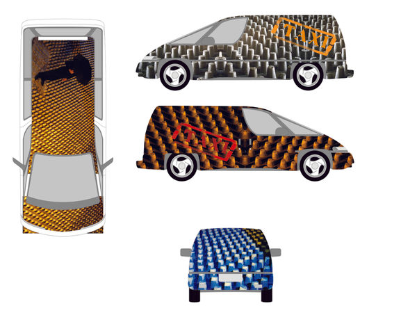 Carlos Betancourt, En la Arena Sabrosa, Taxi vinyl wrap project, Puerto Rico), 2005, 2005