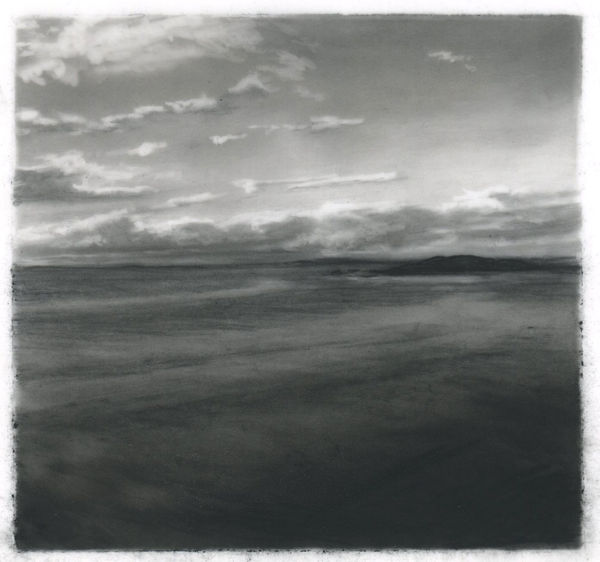 Dozier Bell Cold breeze, 2020 charcoal on Mylar 4.25 x 4.25 inches (BELL 29)