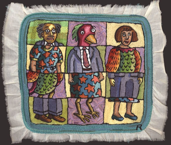 Roz Chast Mix and Match, 2018 hand embroidery 11 x 13.5 inches (CHAST 9)