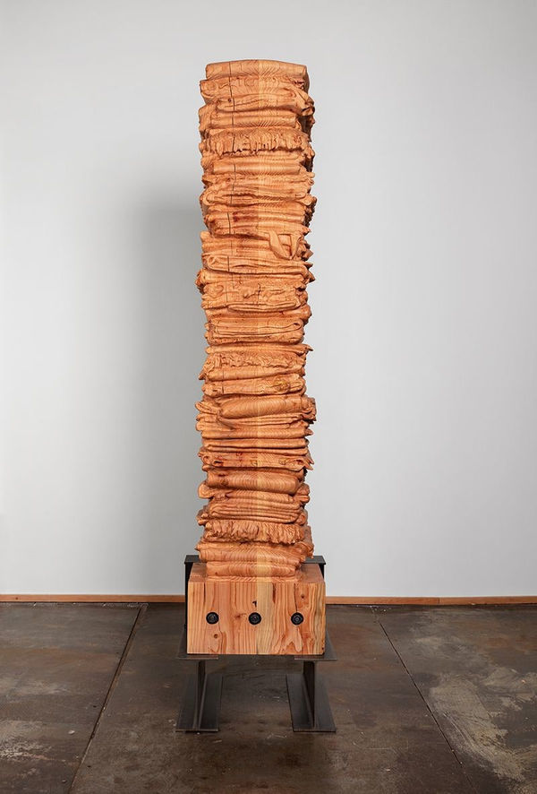 Marie Watt, Skywalker/Skyscraper (Sapling Meets Flint), 2021