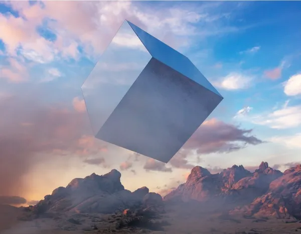 Kevin Cooley, Cube, Mojave Desert in the series “Smoke and Mirrors,”, 2019