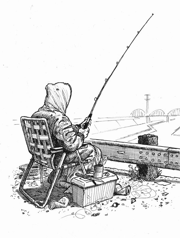 Sandow Birk, Christopher Robin Fishing , 2023