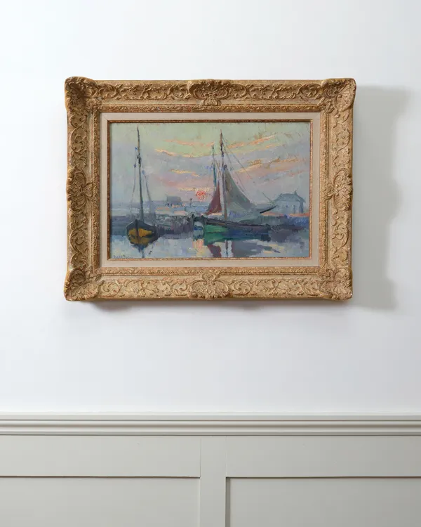 Robert Antoine Pinchon, Sailboats in a Port , 1912