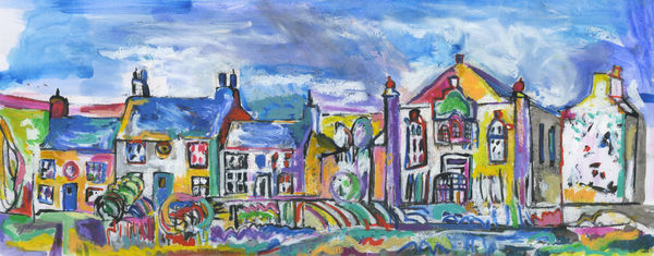 Catrin Williams, Pentre wrth y Mor / Village by the Sea, 2023