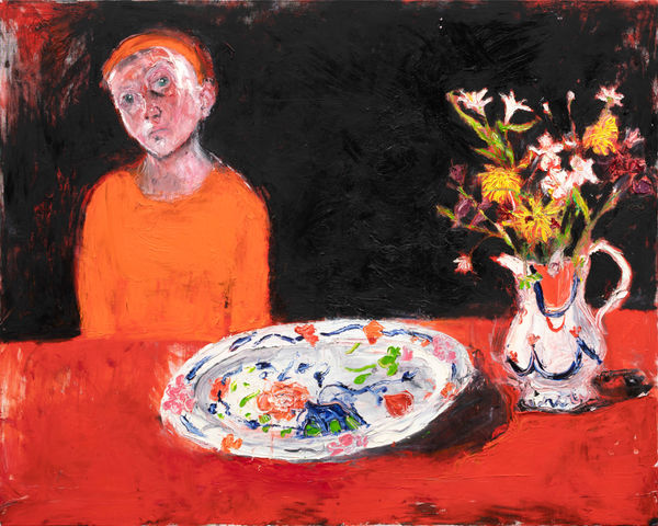 Shani Rhys James MBE, Platter on a Red Table, 2023 - 2025