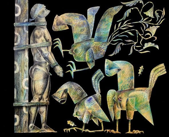 Clive Hicks-Jenkins, Siren Song: Study for The Odyssey, 2024